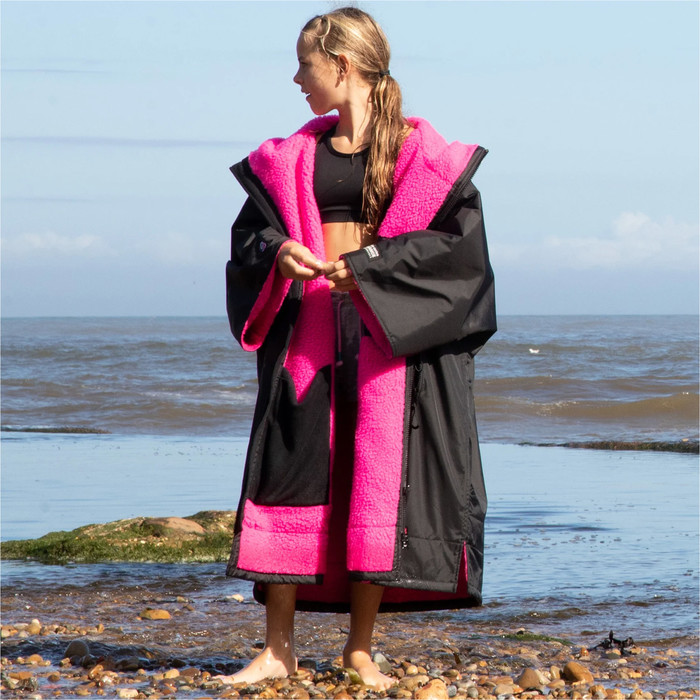 2024 Dryrobe Advance Junior Cambio De Manga Corta Robe V3 V3KSS - Black / Rosa